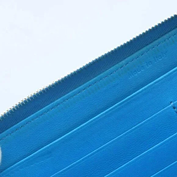Celine Large Zip Wallet Long Wallet With Coin Purse Leather Logo Round Zipper